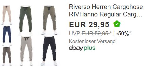 Riverso: Cargohose via Ebay für 29,95 Euro frei Haus