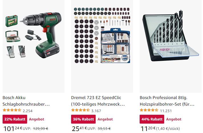 Bosch: Sale bei Amazon mit Schnäppchen ab 8,83 Euro