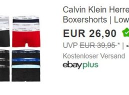 Calvin Klein: Boxershorts im Dreierpack für 26,90 Euro