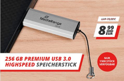 Druckerzubehoer: USB-Stick mit 256 GByte für 8,99 Euro