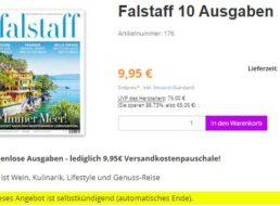 Falstaff: Jahresabo mit automatischem Ende für 6,95 Euro