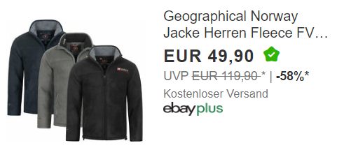 Geographical Norway: Fleecejacke via Ebay für 49,90 Euro