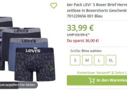 Levi’s: Boxershorts im Sechserpack für 33,99 Euro frei Haus