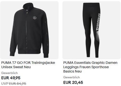 Puma: Sale bei Ebay mit Schnäppchen ab 14,95 Euro