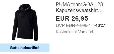 Puma: Kapuzen-Sweatshirt für 21,59 Euro