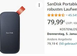 SanDisk: Portable SSD mit einem TByte für 79,99 Euro frei Haus