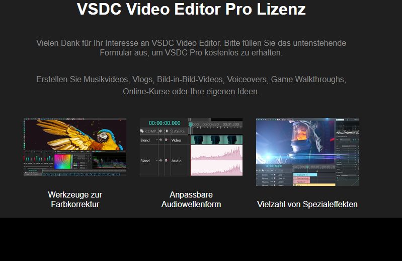 Gratis: "VSDC Video Editor Pro" via Heise zum Nulltarif