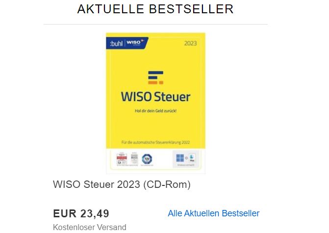 Ebay: Wiso Steuer 2023 für 23,49 Euro frei Haus