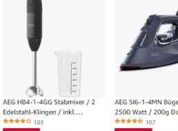 Amazon: AEG-Haushaltsgeräte für kurze Zeit mit Rabatt