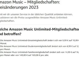 Amazon: Music Unlimited ist ab sofort teurer