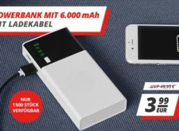 Druckerzubehoer: Powerbank mit 6000 mAh für 3,99 Euro