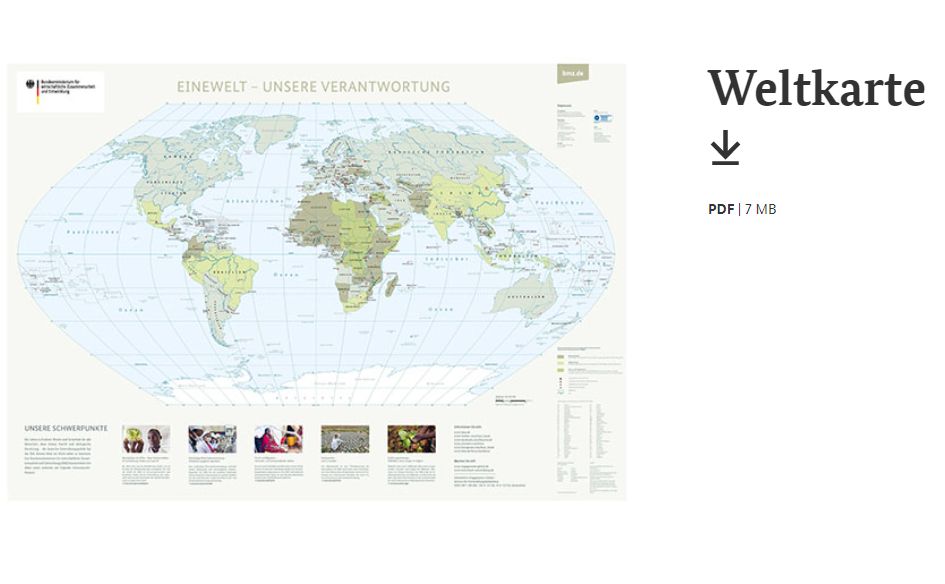 Gratis: Weltkarte vom BMZ zum Nulltarif frei Haus