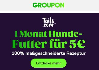 Groupon: Ein Monat Hundefutter für fünf Euro