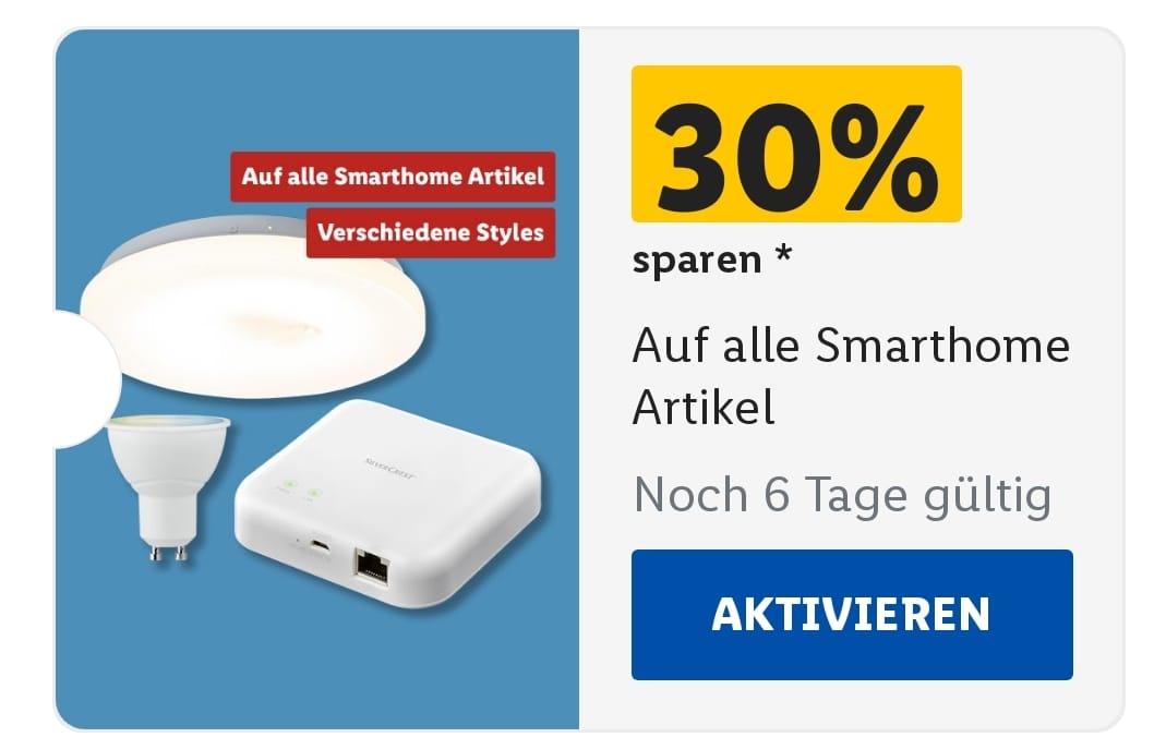 Lidl Plus: 30 Prozent Rabatt auf Smarthome-Produkte