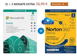 Amazon: 15 Monate Microsoft365 Familiy mit Norton für 56,95 Euro