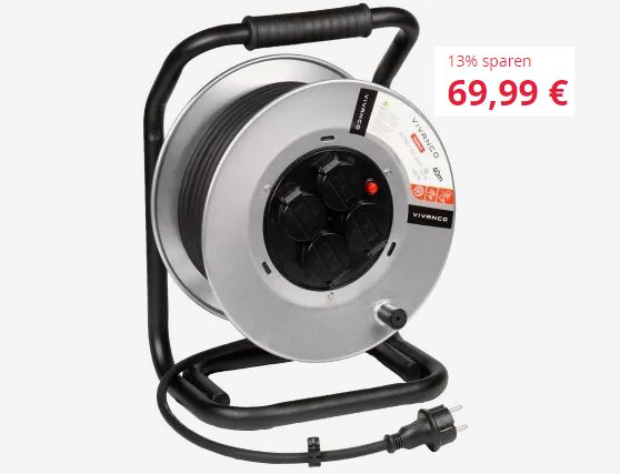 Vivanco: Outdoor-Kabeltrommel (40 Meter) für 69,99 Euro frei Haus