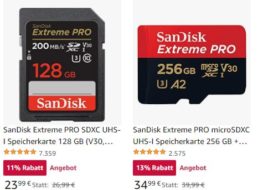 Amazon: Speicher-Spezial mit SD-Cards und SSDs