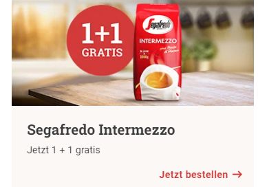 Cafori: Zwei Kilo "Segafredo Intermezzo" für 16,98 Euro frei Haus