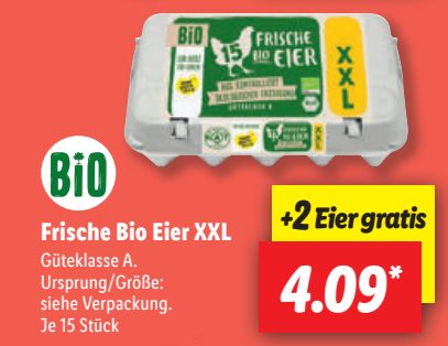 Lidl: XXL-Woche mit Bio-Eiern zum Schnäppchenpreis