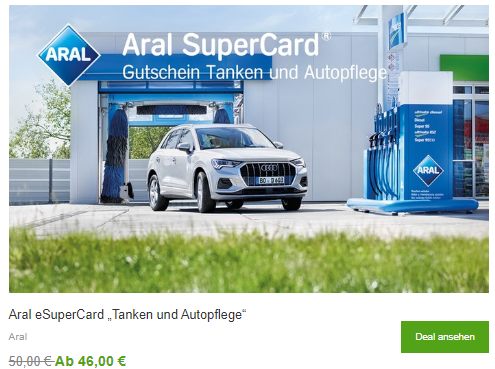 Groupon: Aral eSupercard für 46 statt 50 Euro