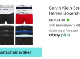 Ebay: Dreierpack Boxershorts von „Calvin Klein“ für 24,90 Euro frei Haus