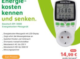 Völkner: Energiekosten-Messgerät „Basetech EM-3000“ für 14,99 Euro