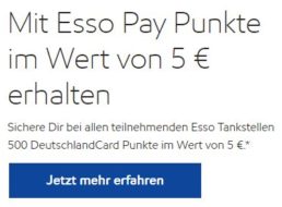 Deutschlandcard: Rechnerisch 5 Euro Tankrabatt bei Esso