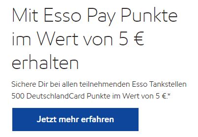 Deutschlandcard: 500 Punkte bei Esso-Tankstellen extra