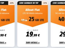 Klarmobil: Allnet-Flats mit bis zu 150 Euro Cashback