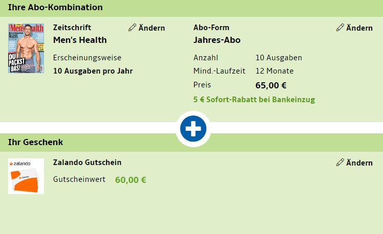 Men's Health: Jahresabo für 60 Euro mit Gutschein über 60 Euro