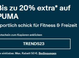 Puma: 20 Prozent Rabatt auf 2000 Mode-Schnäppchen bei Ebay