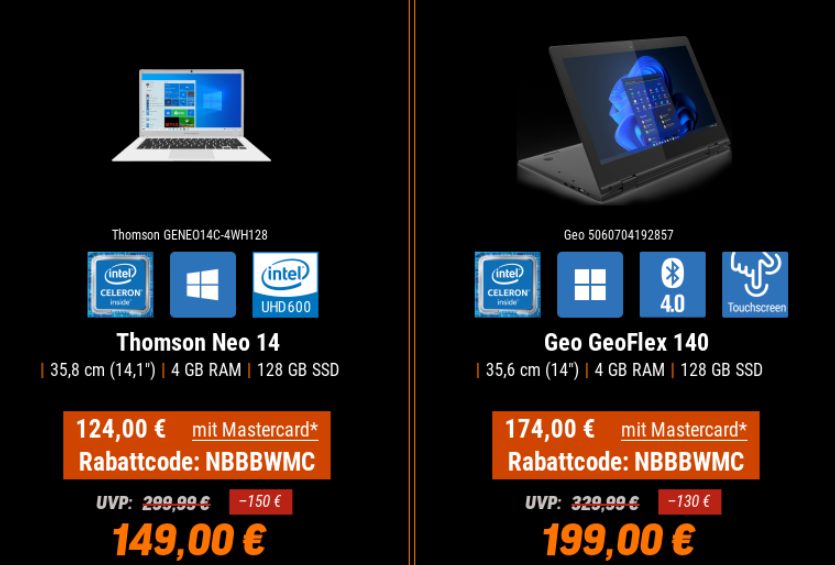 NBB: Notebook "Thomson Neo 14" mit Windows 10 für 124 Euro