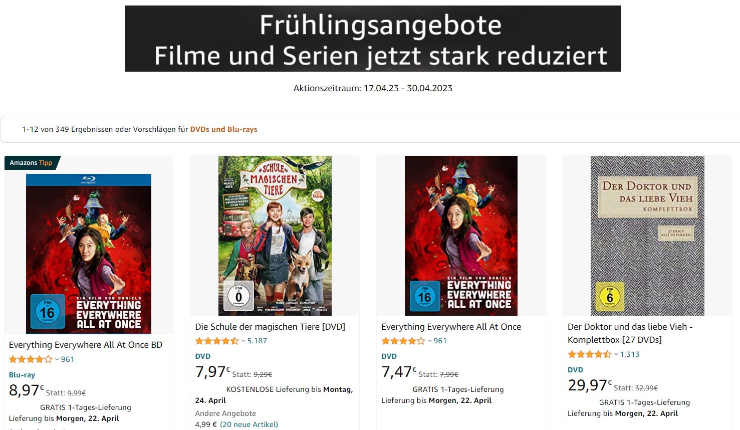 Amazon: "Frühlingsangebote" mit Filmen und Serien