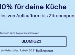 Ebay: 10 Prozent Küchenrabatt bis 3. Mai