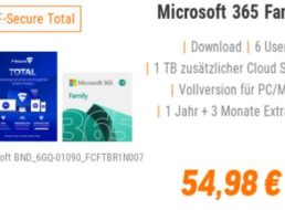 NBB: 15 Monate Microsoft 365 Family für 54,98 Euro