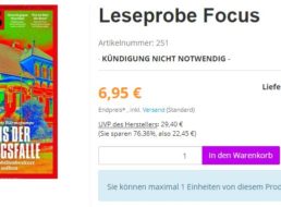 Focus: 6 Hefte für 6,95 Euro, Abo endet automatisch