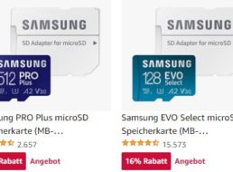 Amazon: „Samsung PRO Plus microSD“ mit 512 GByte für 49,99 Euro