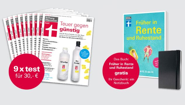 Gratis: Buch "Früher in Rente" zum test-Probeabo