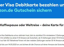 Gratis: Amazon-Gutschein zur Zahlung mit DKB Visa Debitkarte