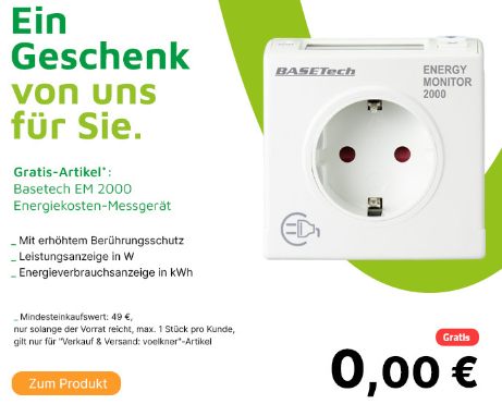 Gratis: Energiekosten-Messgerät bei Völkner ab 49 Euro geschenkt