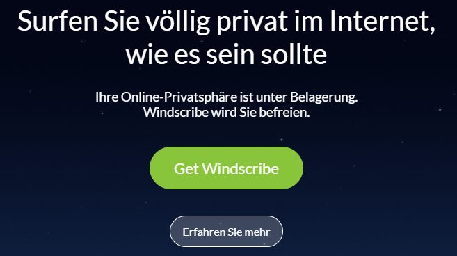 Gratis: 30 GByte / Monat bei Windscribe VPN