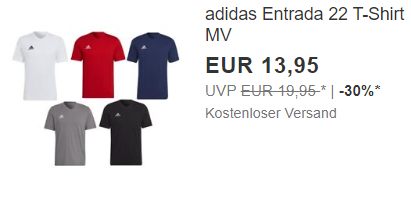 Adidas: Entrada 22 T-Shirt für 13,95 Euro frei Haus