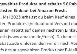 Amazon: Rabatt von fünf Euro bei Fresh