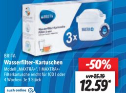 Lidl: Dreierpack „Brita Maxtra+“ für 12,59 Euro