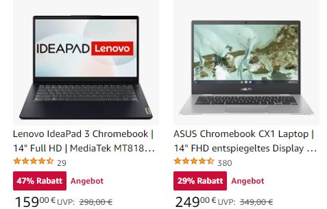 Amazon: Chromebooks für einen Tag mit Rabatt