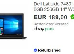 Ebay: Dell Latitude 7480 als “1. Wahl” für 170,10 Euro