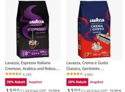Amazon: Lavazza-Kaffee mit Rabatt