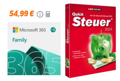 NBB: "Microsoft 365 Family" mit "Quicksteuer 2023" für 54,99 Euro