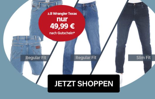 Jeans Direct: 15 Prozent Rabatt auf reduzierte Wrangler-Jeans