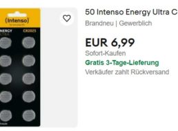 Ebay: 50er-Pack Knopfzellen CR 2025 für 6,99 Euro